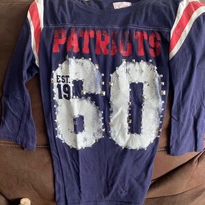 PINK Victoria's Secret womans medium red white and blue Patriots Jersey